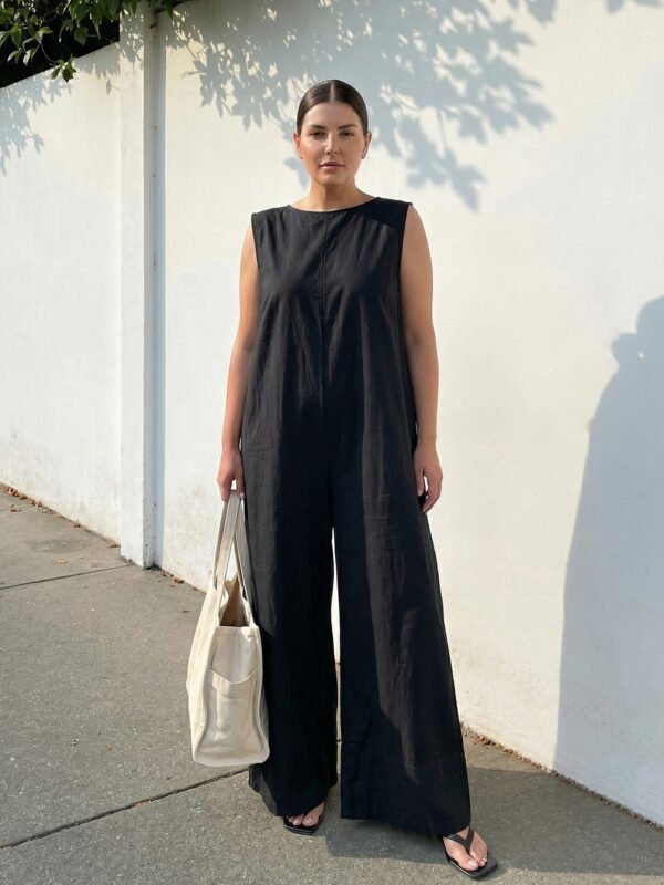 Solid Color Wide-leg Jumpsuit