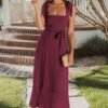 Temperament Suspender Split Dress