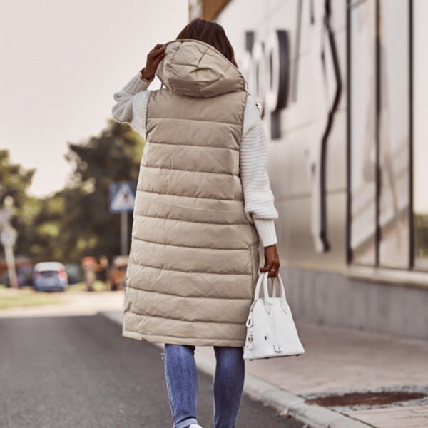 Solid Color Sleeveless Down Jacket