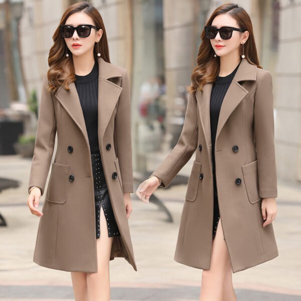 Knee-Length Tweed Coat