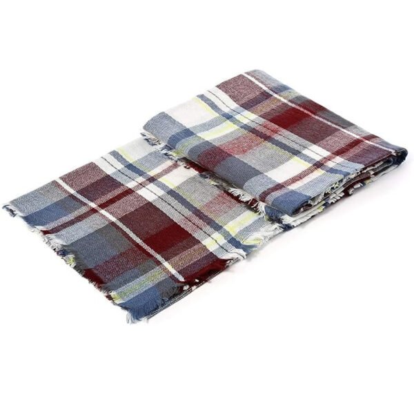 Brown Plaid Tassel Scarf