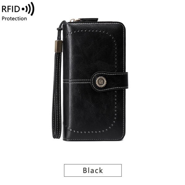 RFID Blocking Long Zipper Wallet