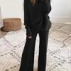 Solid One Shoulder Knit Suit