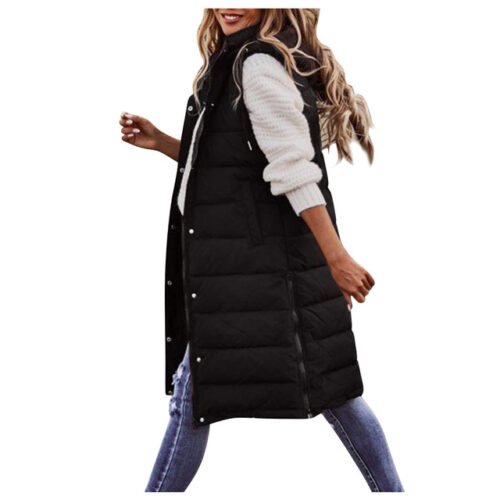 Solid Color Sleeveless Down Jacket
