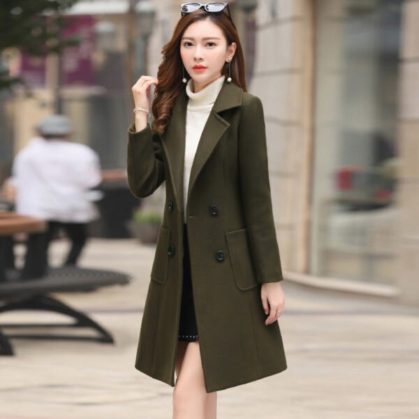 Knee-Length Tweed Coat