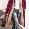 Solid Color Hooded Long Coat