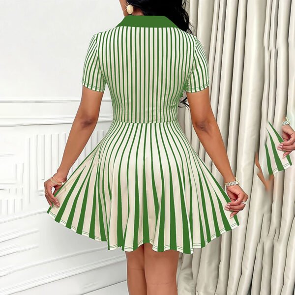 Elegant Striped Polo Dress