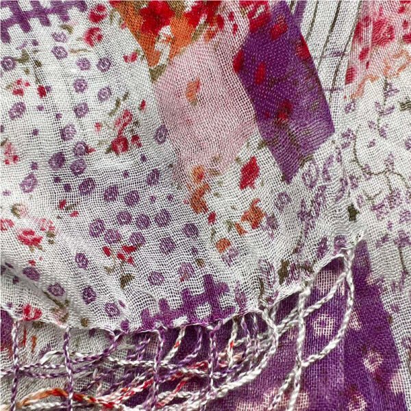 Purple Printed Viscose Scarf