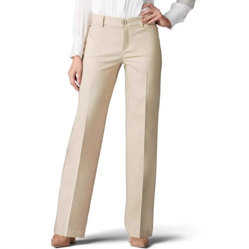 High Waist Elastic Straight Pants