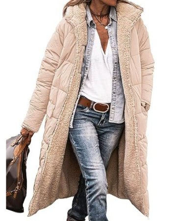 Solid Color Hooded Long Coat