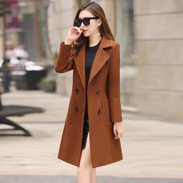 Knee-Length Tweed Coat