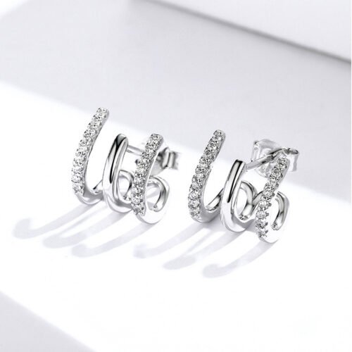 Three-Layer Silver Earrings Three-Layer Silver Earrings