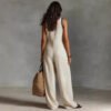 Simple Linen-blend Jumpsuit