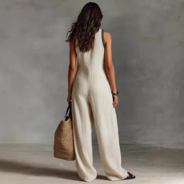 Simple Linen-blend Jumpsuit