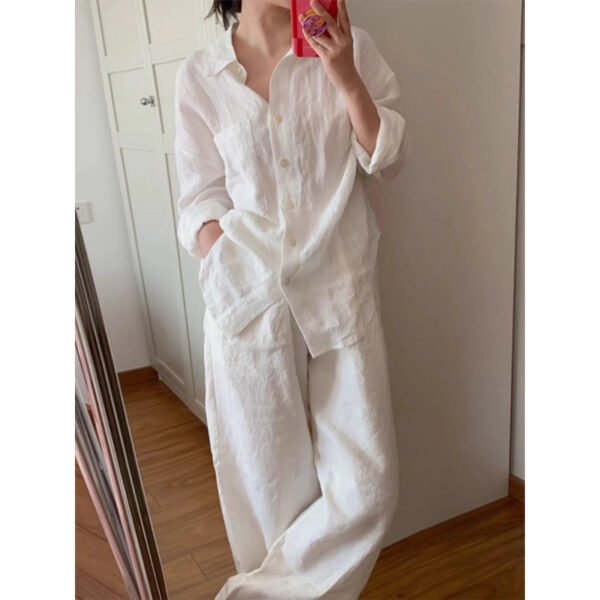 Linen-cotton White Set
