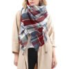 Brown Plaid Tassel Scarf