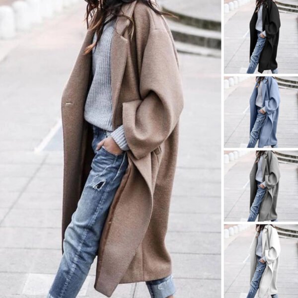 Solid Casual Long Jacket Solid Casual Long Jacket