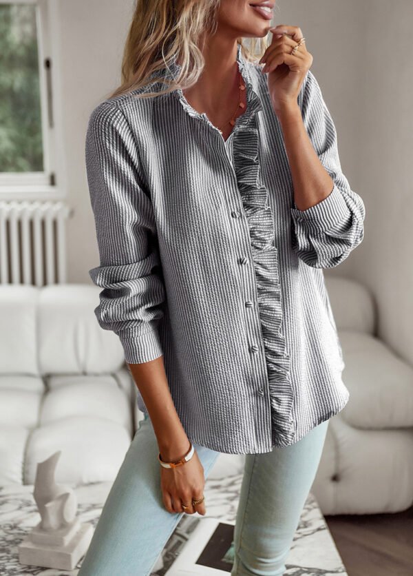 Striped Ruffle Blouse Striped Ruffle Blouse