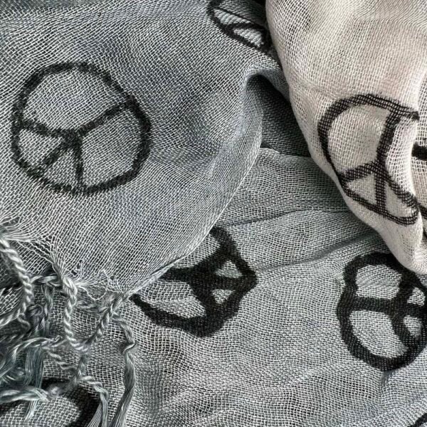 Grey Printed Viscose Scarf Grey Printed Viscose Scarf