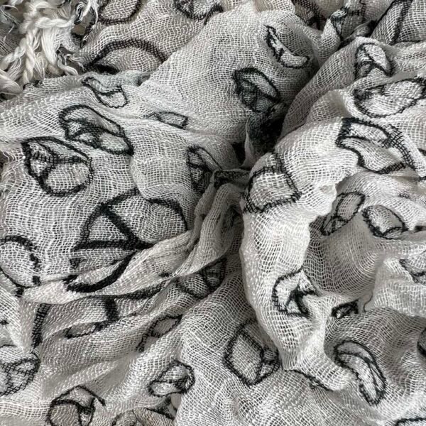 Black & White Print Viscose Scarf