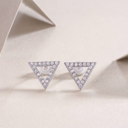 Platinum-Plated Moissanite Studs