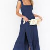 Temperament Suspender Split Dress