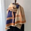 Contrast Color Artificial Cashmere Scarf Contrast Color Artificial Cashmere Scarf