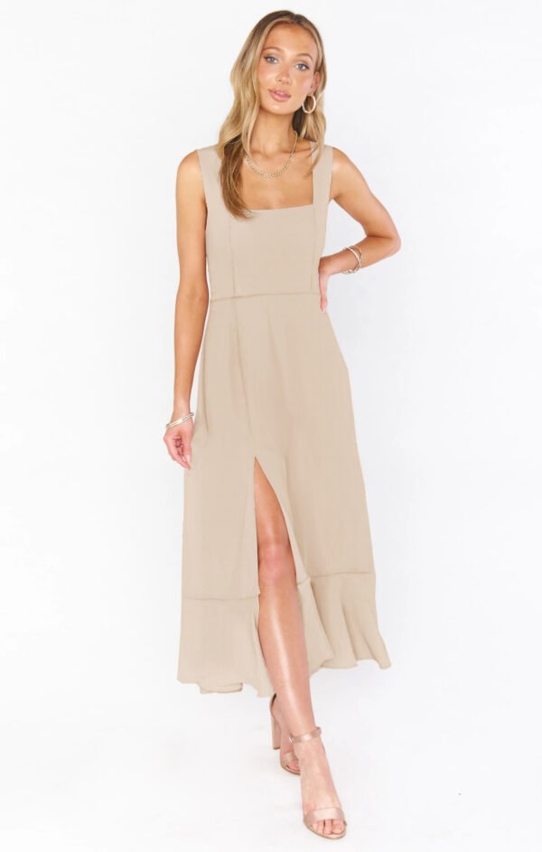 Temperament Suspender Split Dress