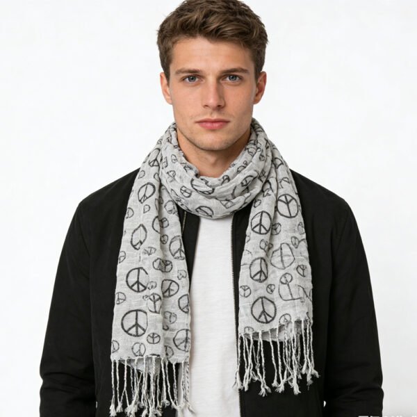 Black & White Print Viscose Scarf