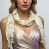 White Dyed Crinkle Scarf
