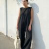Solid Color Wide-leg Jumpsuit