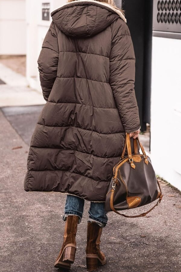 Solid Color Hooded Long Coat