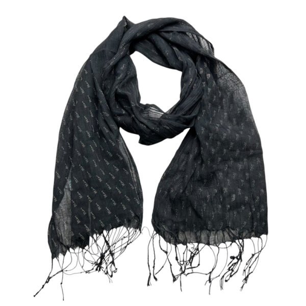 Black Printed Viscose Scarf Black Printed Viscose Scarf