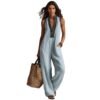 Simple Linen-blend Jumpsuit