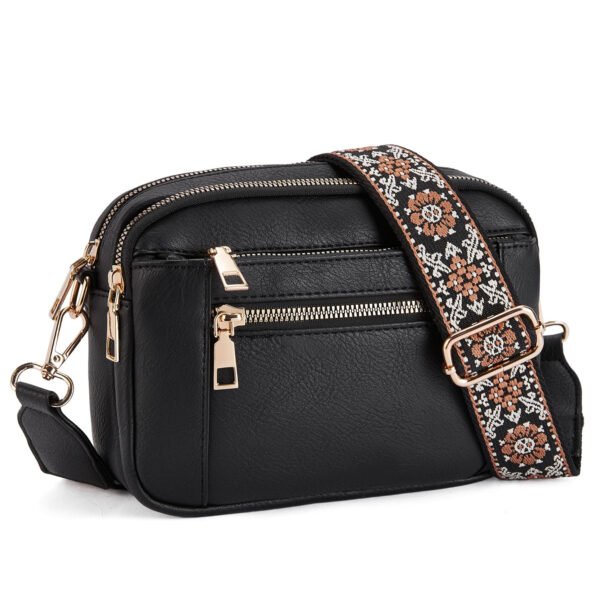 Triple-Zipper Crossbody Bag