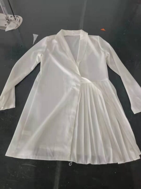 Solid Color Pleated Suit Coat Dress Solid Color Pleated Suit Coat Dress