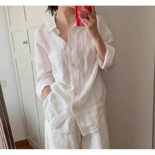 Linen-cotton White Set