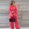 Solid Cotton Linen Trousers Solid Cotton Linen Trousers