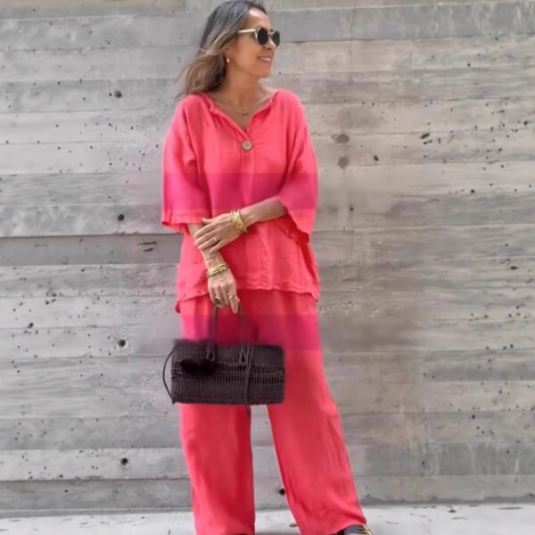 Solid Cotton Linen Trousers Solid Cotton Linen Trousers