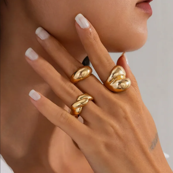 Golden MultiLayer Spiral Rings Golden MultiLayer Spiral Rings