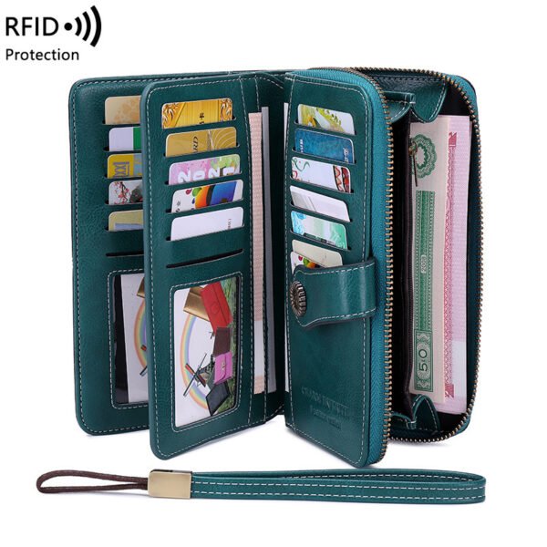 RFID Blocking Long Zipper Wallet