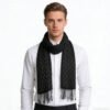 Black Printed Viscose Scarf Black Printed Viscose Scarf