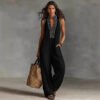 Simple Linen-blend Jumpsuit