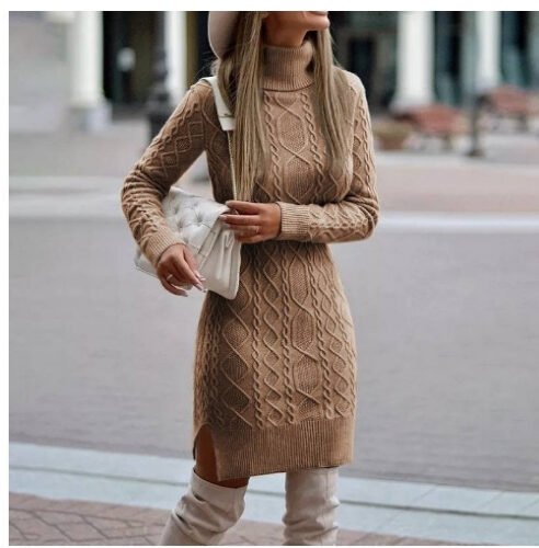 c52b2d4c-5f71-40ae-bf50-9da3653122d2-1 Turtleneck Knitted Dress