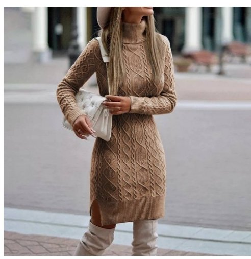 Turtleneck Knitted Dress