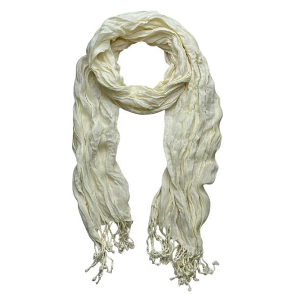 White Dyed Crinkle Scarf
