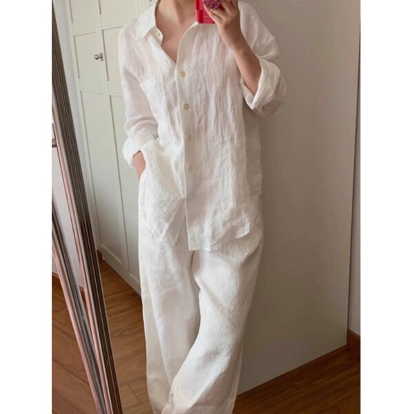 Linen-cotton White Set