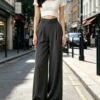 High-Waisted Wide-Leg Suit Pants