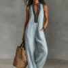 Simple Linen-blend Jumpsuit