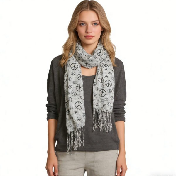Black & White Print Viscose Scarf